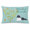 Welcome Friends Black White Collie Standard Pillowcase Lightweight Super Soft Easy Care Decorative Artwork Pillowcase, Standard