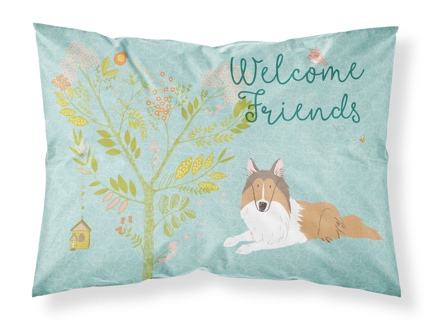 Welcome Friends Collie Standard Pillowcase Lightweight Super Soft Easy Care Decorative Artwork Pillowcase, Standard