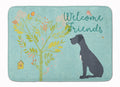 Welcome Friends Black Great Dane Memory Foam Kitchen Mat Machine Washable Anti-Fatigue Cushion Comfort Bath or Kitchen Rug