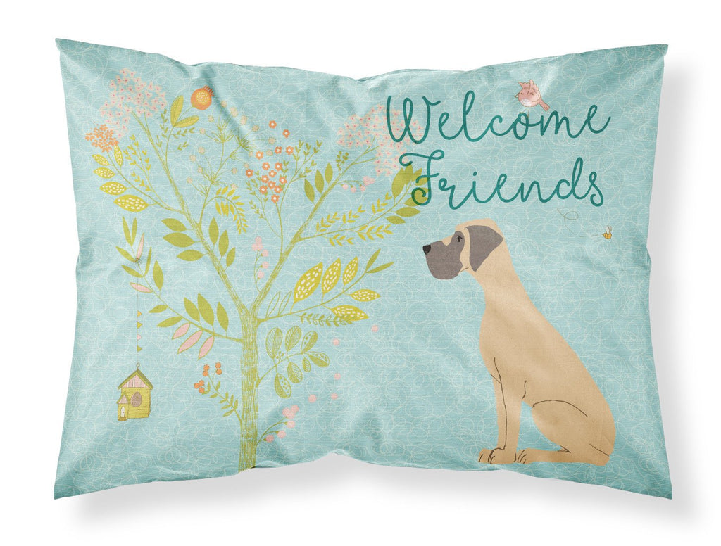 Welcome Friends Fawn Great Dane Natural Ears Standard Pillowcase Lightweight Super Soft Easy Care Decorative Artwork Pillowcase, Standard