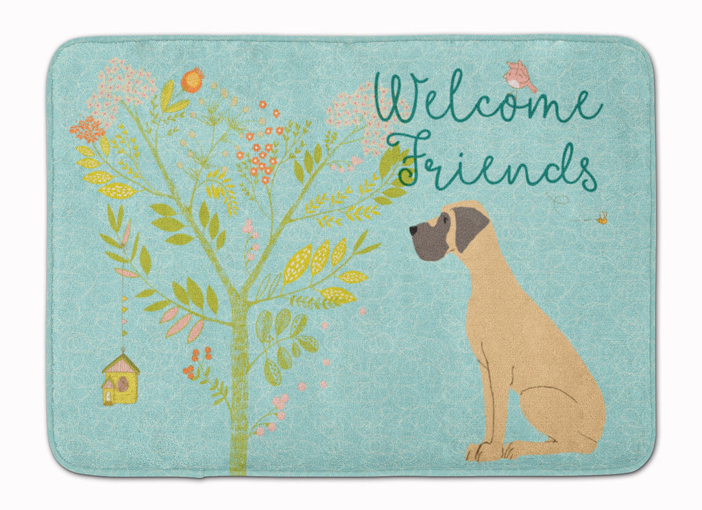 Welcome Friends Fawn Great Dane Natural Ears Memory Foam Kitchen Mat Machine Washable Anti-Fatigue Cushion Comfort Bath or Kitchen Rug