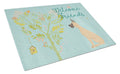 Welcome Friends Fawn Great Dane Cropped Ears Cutting Board Tempered Glass Kitchen Cutting Surface, Heat Resistant Chopping, Non-Slip Feet, Food Prep & Serving