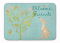 Welcome Friends Brindle Greyhound Memory Foam Kitchen Mat Machine Washable Anti-Fatigue Cushion Comfort Bath or Kitchen Rug