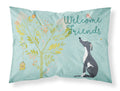 Welcome Friends Black White Greyhound Standard Pillowcase Lightweight Super Soft Easy Care Decorative Artwork Pillowcase, Standard