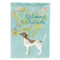 Welcome Friends Gun Dog House Flag 28x40 Porch Sleeve Pole Decorative Outside Yard Banner Artwork Wall Hanging, Polyester