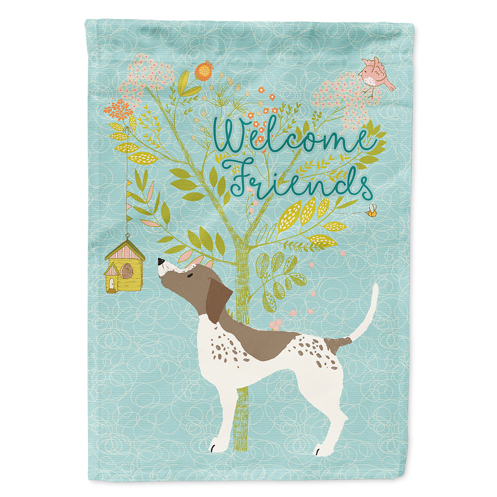 Welcome Friends Gun Dog House Flag 28x40 Porch Sleeve Pole Decorative Outside Yard Banner Artwork Wall Hanging, Polyester