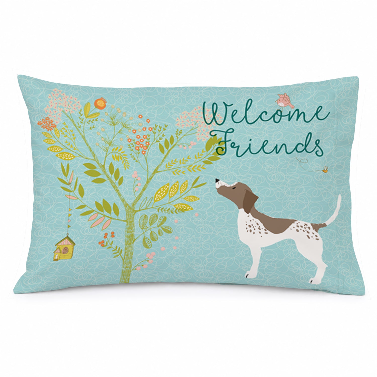 Welcome Friends Gun Dog Standard Pillowcase Lightweight Super Soft Easy Care Decorative Artwork Pillowcase, Standard