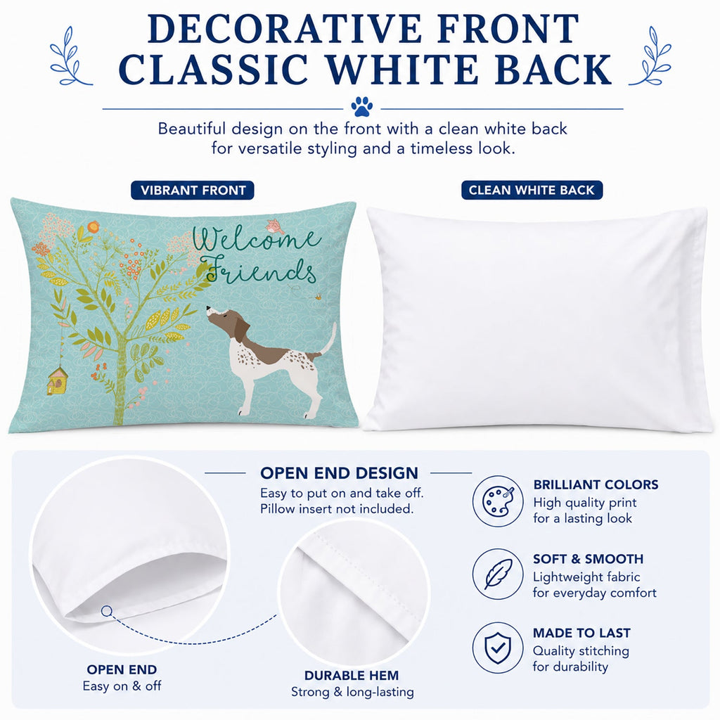 Welcome Friends Gun Dog Standard Pillowcase Lightweight Super Soft Easy Care Decorative Artwork Pillowcase, Standard