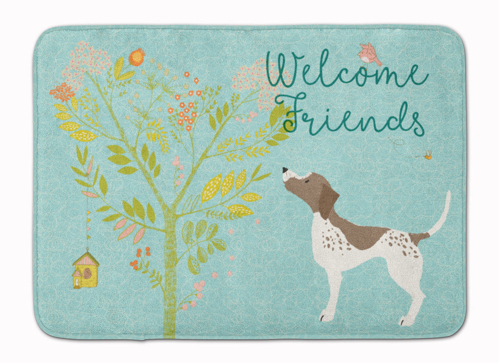Welcome Friends Gun Dog Memory Foam Kitchen Mat Machine Washable Anti-Fatigue Cushion Comfort Bath or Kitchen Rug