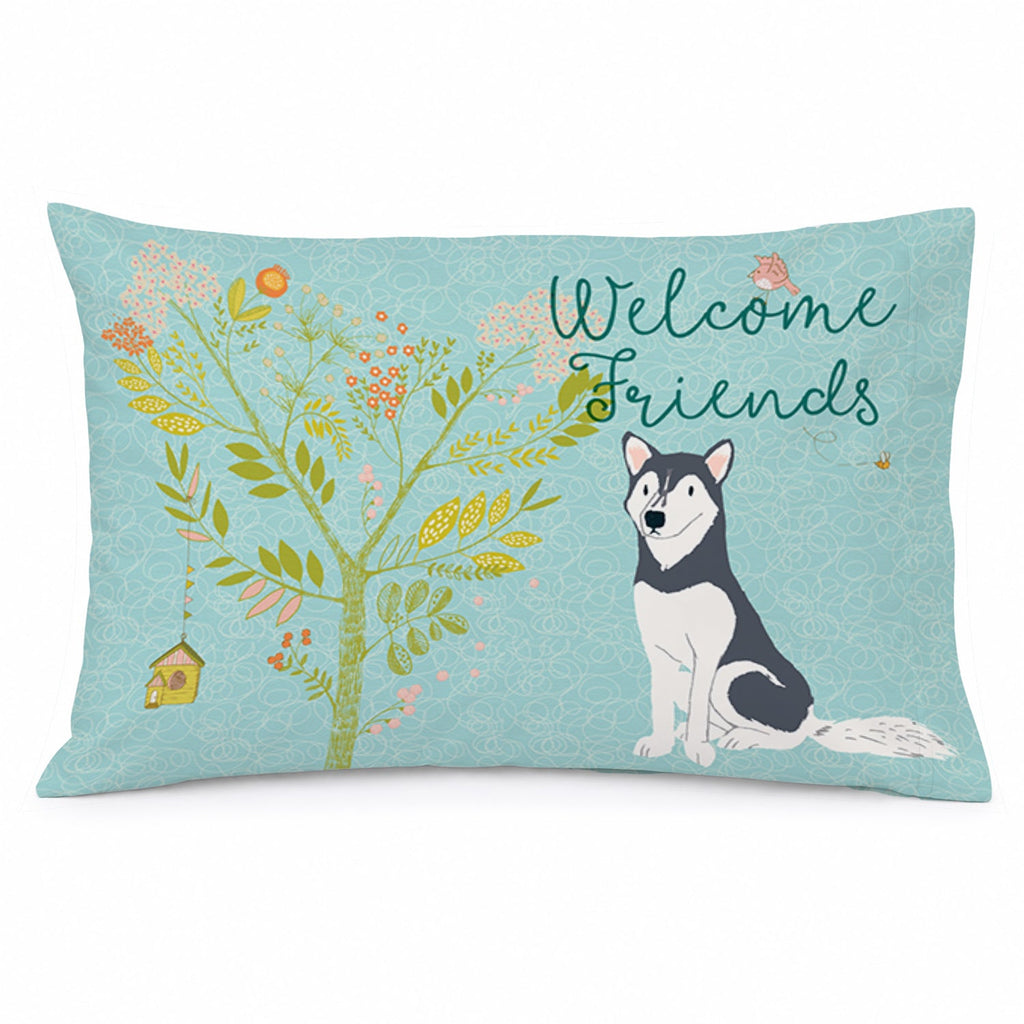 Welcome Friends Siberian Husky Standard Pillowcase Lightweight Super Soft Easy Care Decorative Artwork Pillowcase, Standard