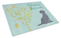 Welcome Friends Black Labrador Retriever Cutting Board Tempered Glass Kitchen Cutting Surface, Heat Resistant Chopping, Non-Slip Feet, Food Prep & Serving