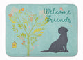 Welcome Friends Black Labrador Retriever Memory Foam Kitchen Mat Machine Washable Anti-Fatigue Cushion Comfort Bath or Kitchen Rug