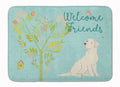 Welcome Friends Yellow Labrador Retriever Memory Foam Kitchen Mat Machine Washable Anti-Fatigue Cushion Comfort Bath or Kitchen Rug