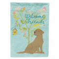 Welcome Friends Chocolate Labrador Retriever House Flag 28x40 Porch Sleeve Pole Decorative Outside Yard Banner Artwork Wall Hanging, Polyester