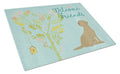 Welcome Friends Chocolate Labrador Retriever Cutting Board Tempered Glass Kitchen Cutting Surface, Heat Resistant Chopping, Non-Slip Feet, Food Prep & Serving
