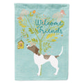 Welcome Friends Pointer House Flag 28x40 Porch Sleeve Pole Decorative Outside Yard Banner Artwork Wall Hanging, Polyester