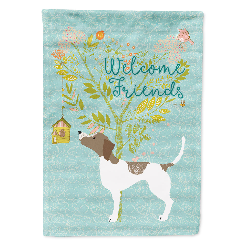 Welcome Friends Pointer House Flag 28x40 Porch Sleeve Pole Decorative Outside Yard Banner Artwork Wall Hanging, Polyester