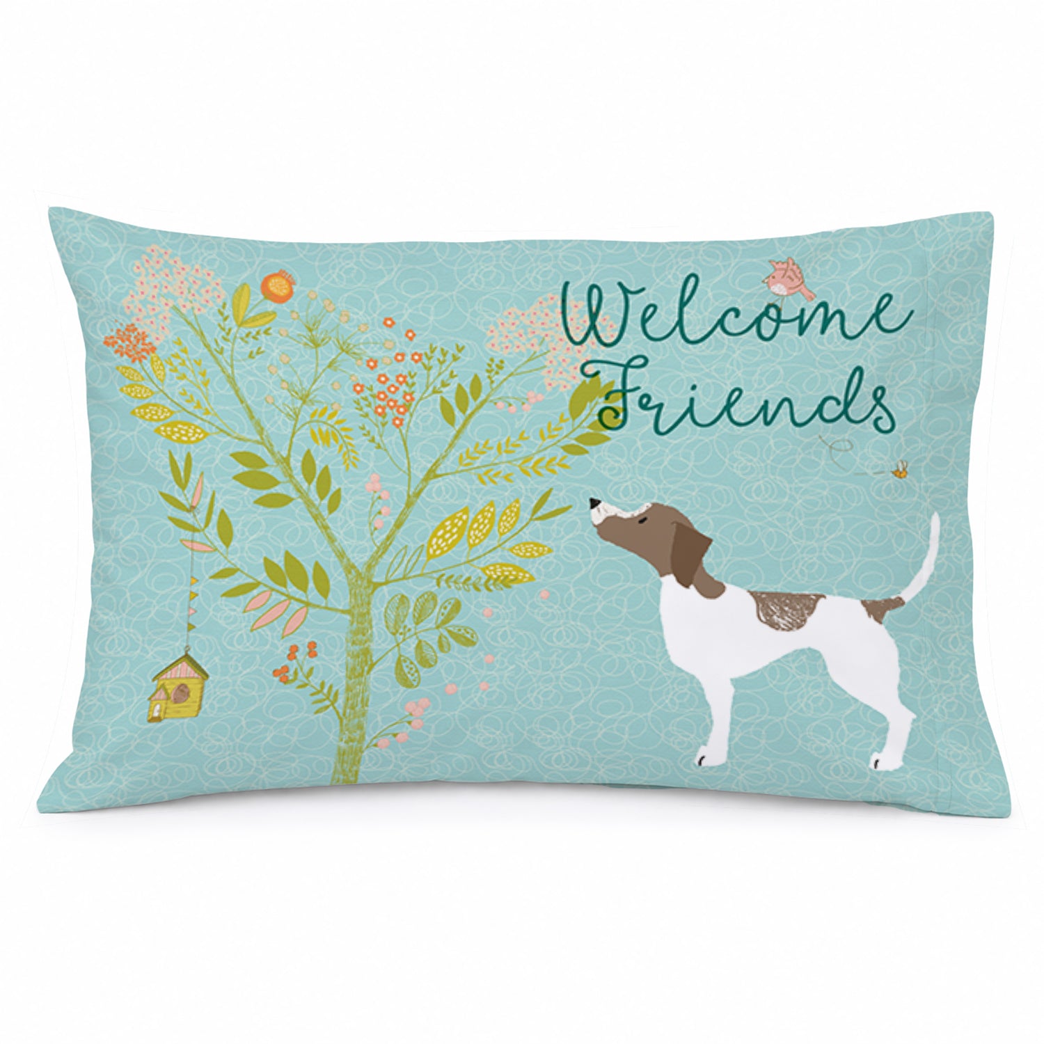 Welcome Friends Pointer Standard Pillowcase Lightweight Super Soft Easy Care Decorative Artwork Pillowcase, Standard