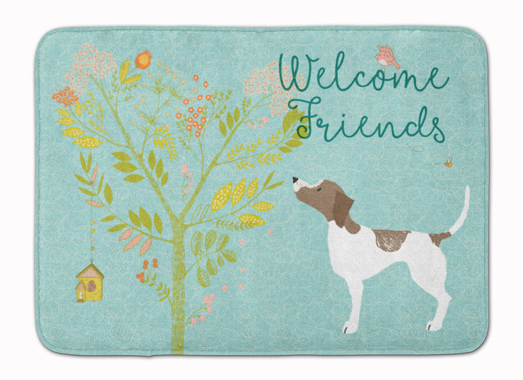 Welcome Friends Pointer Memory Foam Kitchen Mat Machine Washable Anti-Fatigue Cushion Comfort Bath or Kitchen Rug