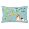Welcome Friends Basset Hound Standard Pillowcase Lightweight Super Soft Easy Care Decorative Artwork Pillowcase, Standard