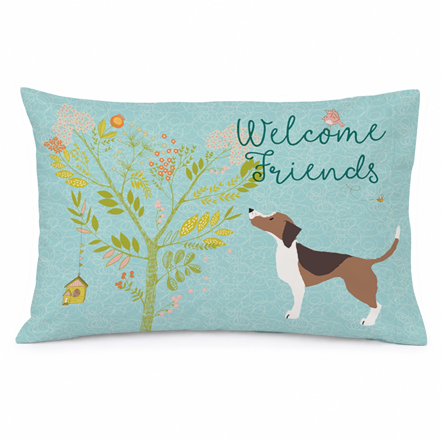 Welcome Friends Beagle Standard Pillowcase Lightweight Super Soft Easy Care Decorative Artwork Pillowcase, Standard