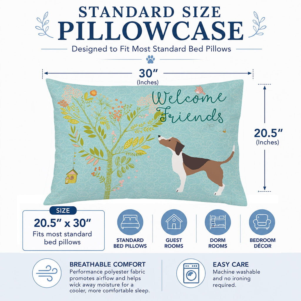 Welcome Friends Beagle Standard Pillowcase Lightweight Super Soft Easy Care Decorative Artwork Pillowcase, Standard