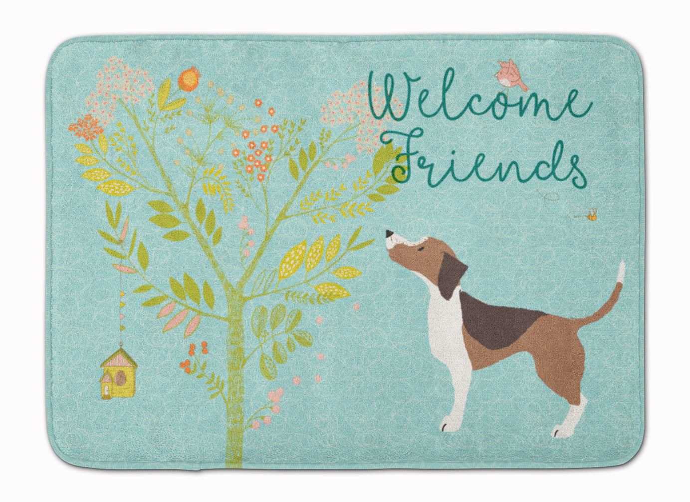 Welcome Friends Beagle Memory Foam Kitchen Mat Machine Washable Anti-Fatigue Cushion Comfort Bath or Kitchen Rug