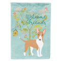 Welcome Friends Brown Bull Terrier House Flag 28x40 Porch Sleeve Pole Decorative Outside Yard Banner Artwork Wall Hanging, Polyester