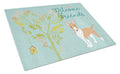 Welcome Friends Brown Bull Terrier Cutting Board Tempered Glass Kitchen Cutting Surface, Heat Resistant Chopping, Non-Slip Feet, Food Prep & Serving