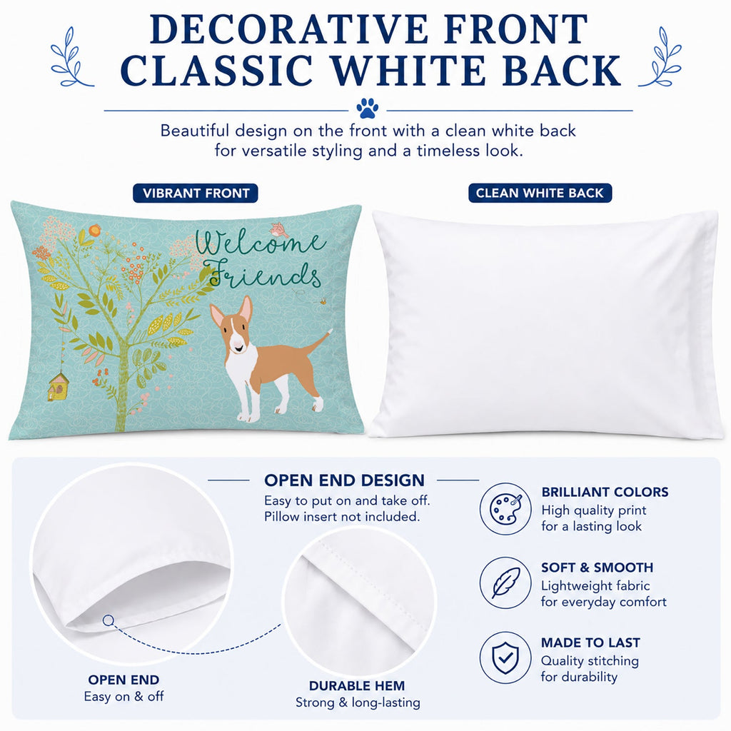 Welcome Friends Brown Bull Terrier Standard Pillowcase Lightweight Super Soft Easy Care Decorative Artwork Pillowcase, Standard