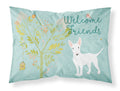 Welcome Friends White Bull Terrier Standard Pillowcase Lightweight Super Soft Easy Care Decorative Artwork Pillowcase, Standard