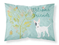 Welcome Friends White Patched Bull Terrier Standard Pillowcase Lightweight Super Soft Easy Care Decorative Artwork Pillowcase, Standard