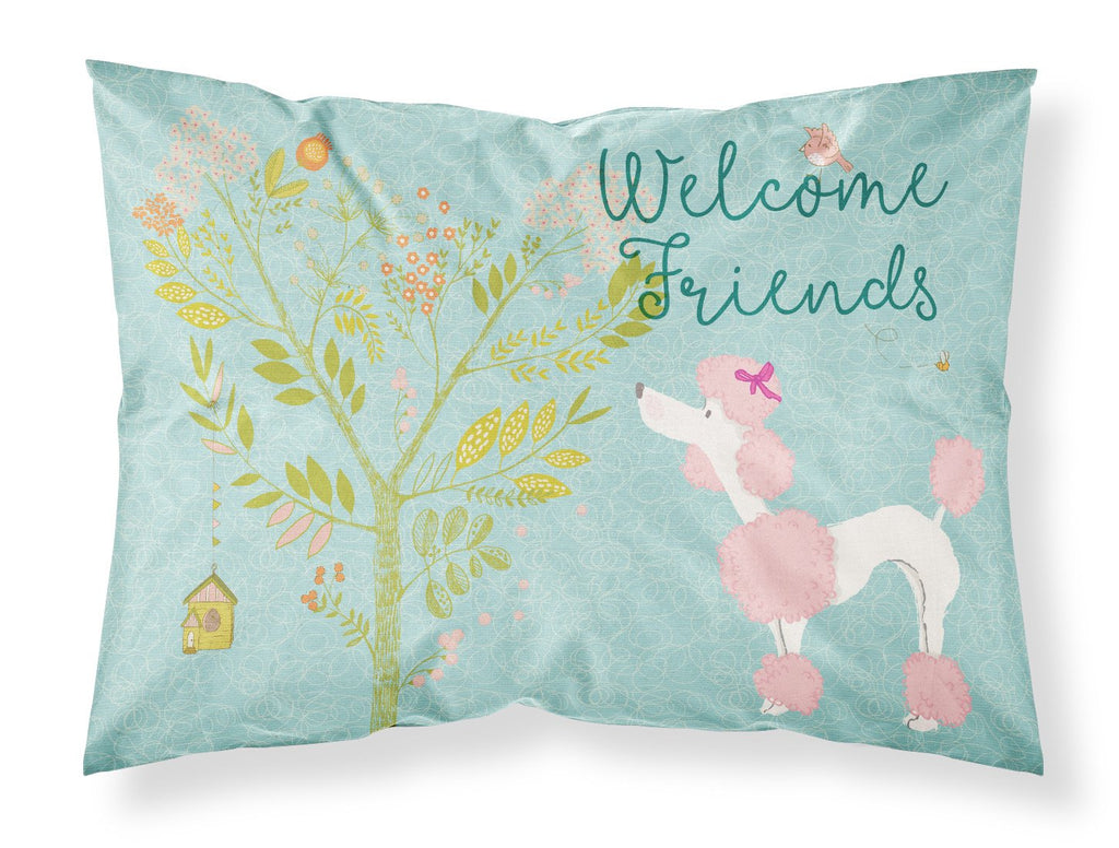 Welcome Friends Pink Poodle Standard Pillowcase Lightweight Super Soft Easy Care Decorative Artwork Pillowcase, Standard