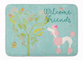 Welcome Friends Pink Poodle Memory Foam Kitchen Mat Machine Washable Anti-Fatigue Cushion Comfort Bath or Kitchen Rug