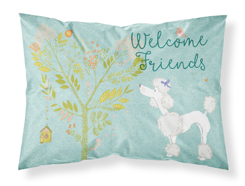 Welcome Friends White Poodle Standard Pillowcase Lightweight Super Soft Easy Care Decorative Artwork Pillowcase, Standard