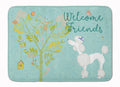 Welcome Friends White Poodle Memory Foam Kitchen Mat Machine Washable Anti-Fatigue Cushion Comfort Bath or Kitchen Rug