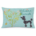 Welcome Friends Black Poodle Standard Pillowcase Lightweight Super Soft Easy Care Decorative Artwork Pillowcase, Standard