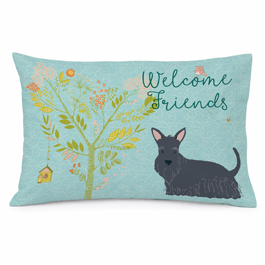 Welcome Friends Scottish Terrier Standard Pillowcase Lightweight Super Soft Easy Care Decorative Artwork Pillowcase, Standard