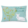 Welcome Friends White Scottish Terrier Standard Pillowcase Lightweight Super Soft Easy Care Decorative Artwork Pillowcase, Standard