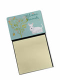 Welcome Friends White Scottish Terrier Watercolor Sticky Note Holder Refillable Dispenser Desk Accessory 3x3 Pad Gift