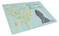 Welcome Friends Black Cocker Spaniel Cutting Board Tempered Glass Kitchen Cutting Surface, Heat Resistant Chopping, Non-Slip Feet, Food Prep & Serving