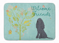 Welcome Friends Black Cocker Spaniel Memory Foam Kitchen Mat Machine Washable Anti-Fatigue Cushion Comfort Bath or Kitchen Rug