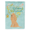 Welcome Friends Buff Cocker Spaniel House Flag 28x40 Porch Sleeve Pole Decorative Outside Yard Banner Artwork Wall Hanging, Polyester