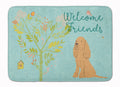 Welcome Friends Buff Cocker Spaniel Memory Foam Kitchen Mat Machine Washable Anti-Fatigue Cushion Comfort Bath or Kitchen Rug