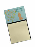 Welcome Friends Buff Cocker Spaniel Watercolor Sticky Note Holder Refillable Dispenser Desk Accessory 3x3 Pad Gift