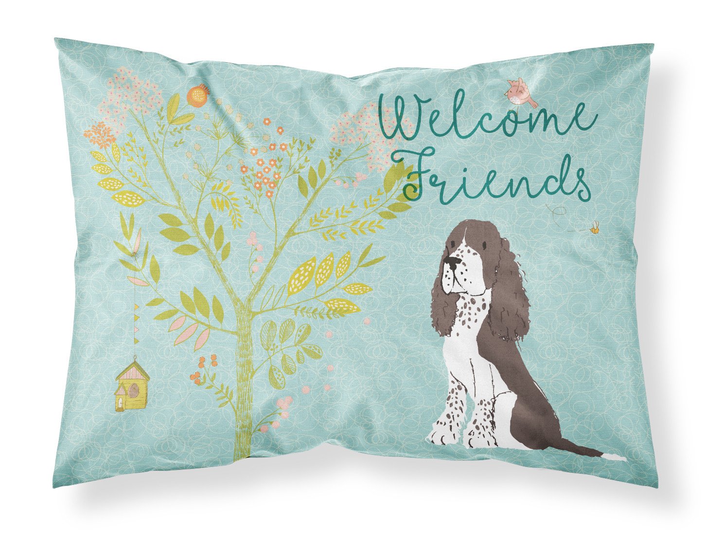 Welcome Friends Brown Springer Spaniel Standard Pillowcase Lightweight Super Soft Easy Care Decorative Artwork Pillowcase, Standard
