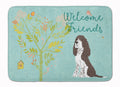 Welcome Friends Brown Springer Spaniel Memory Foam Kitchen Mat Machine Washable Anti-Fatigue Cushion Comfort Bath or Kitchen Rug