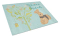 Welcome Friends Airedale Terrier Cutting Board Tempered Glass Kitchen Cutting Surface, Heat Resistant Chopping, Non-Slip Feet, Food Prep & Serving