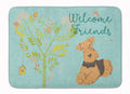 Welcome Friends Airedale Terrier Memory Foam Kitchen Mat Machine Washable Anti-Fatigue Cushion Comfort Bath or Kitchen Rug