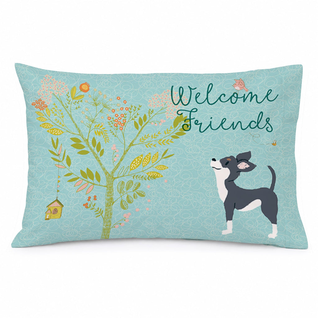 Welcome Friends Black White Chihuahua Standard Pillowcase Lightweight Super Soft Easy Care Decorative Artwork Pillowcase, Standard